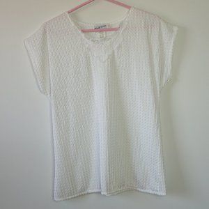 Apparenza White Top Short Sleeve Size Small